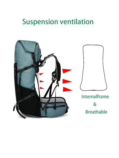 30L Hiking Backpack Daily Travel Wear-Resistant Waterproof Professional Climbing Large Capacity Roll-Up Shoulder Bag 2025 New
