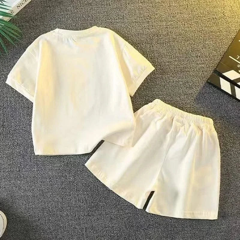 Summer Baby Clothes Set Kid Girls Cartoon Printed Short Sleeve T-Shirts Top And Shorts Bottom 2 Pieces Suit Children Tracksuits