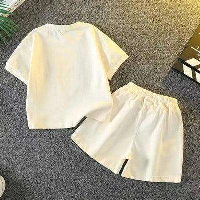 Summer Baby Clothes Set Kid Girls Cartoon Printed Short Sleeve T-Shirts Top And Shorts Bottom 2 Pieces Suit Children Tracksuits