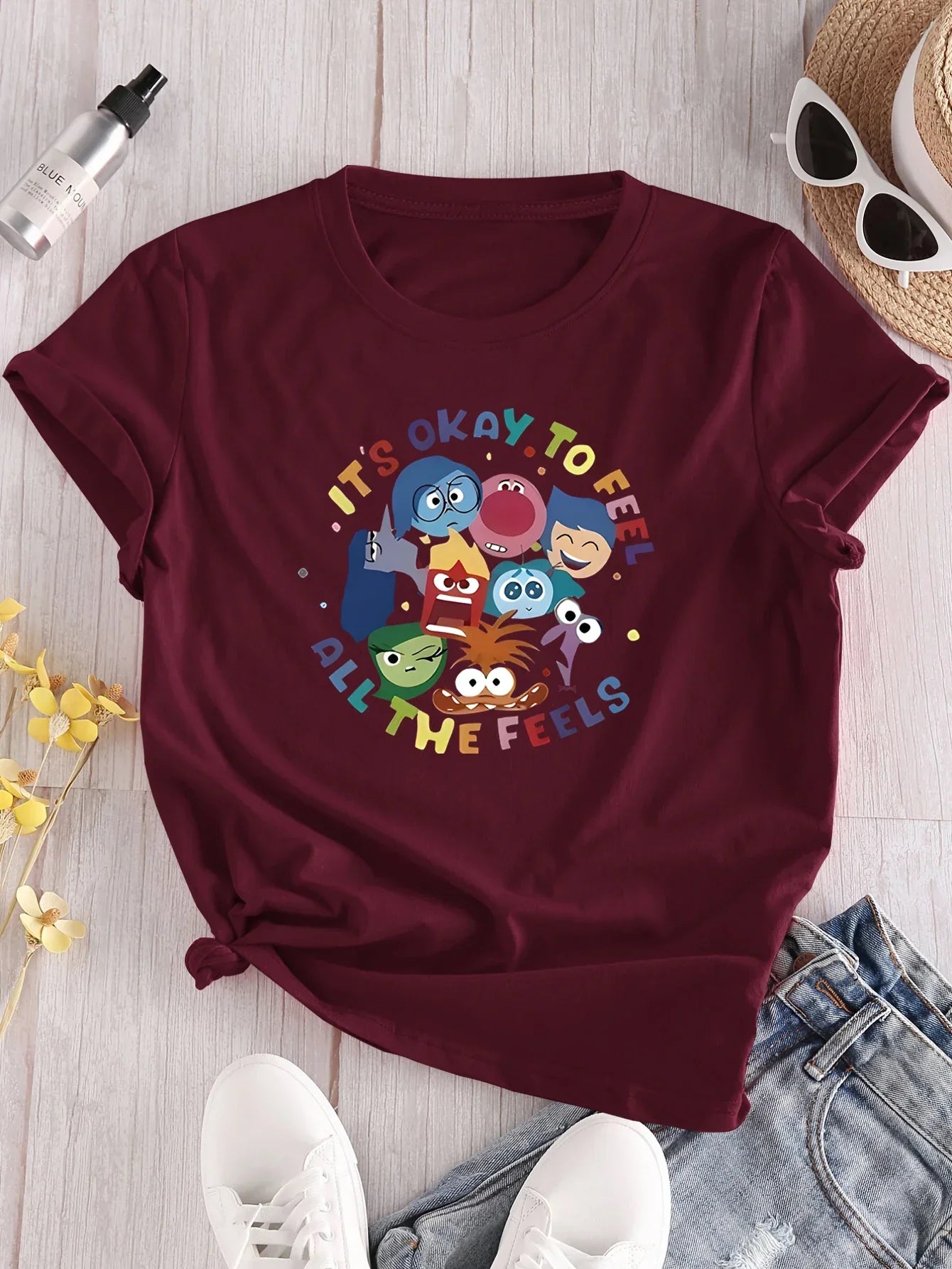 Women's Cartoon Graphic T-Shirts  Casual Crew Neck Short Sleeve Tops  Women's Clothing
