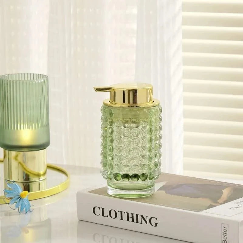 Luxury Glass Emulsion Hand Sanitizer Bottle Press Soap Bottle Shampoo Shower Gel Bottled Home Bathroom Decoration Accessories