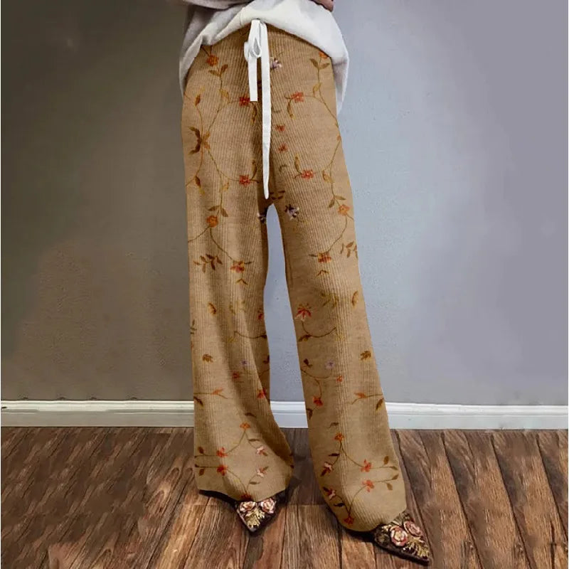 Bohemian Casual Wide Leg Pants European Fashion Women's Sports Trousers Boho Pants Daily Party Drawstring Loose Pants Plus Size