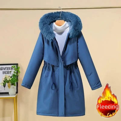 Women's Winter Hodded Fleece Padded Jacket Windbreaker Office Lady In Coats & Jackets Outerwear