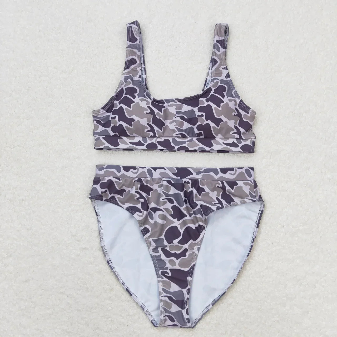 Wholesale Adult Women Swimwear Summer Sleeveless Shorts Swimsuit Set Camo Bathing Suit Clothing