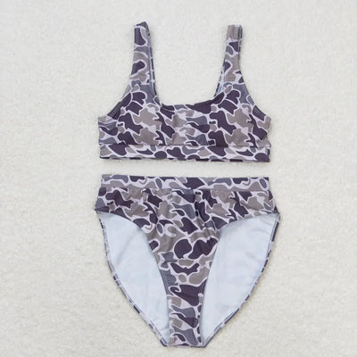Wholesale Adult Women Swimwear Summer Sleeveless Shorts Swimsuit Set Camo Bathing Suit Clothing