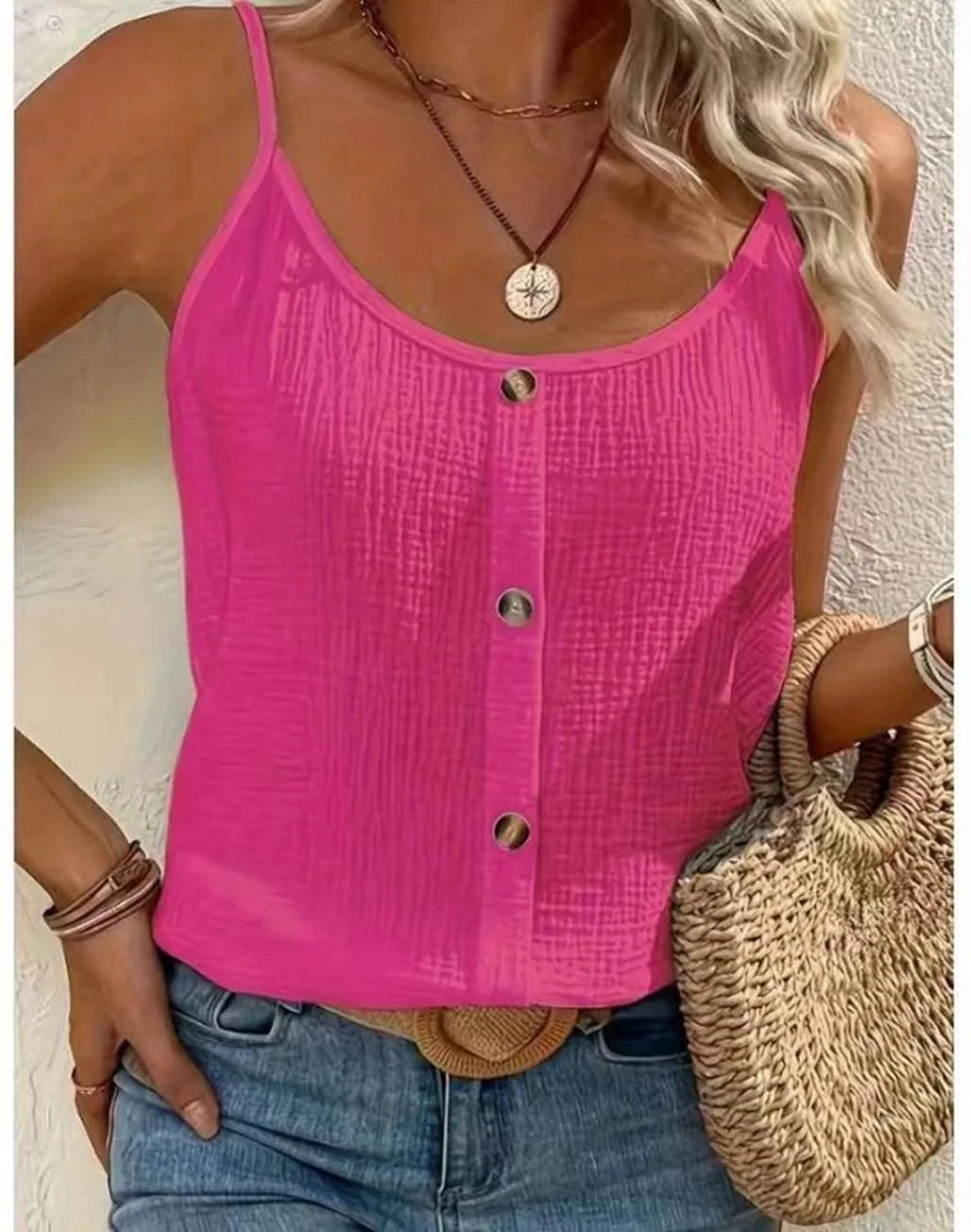 Women Cami Tops Slim Scoop Neck Backless