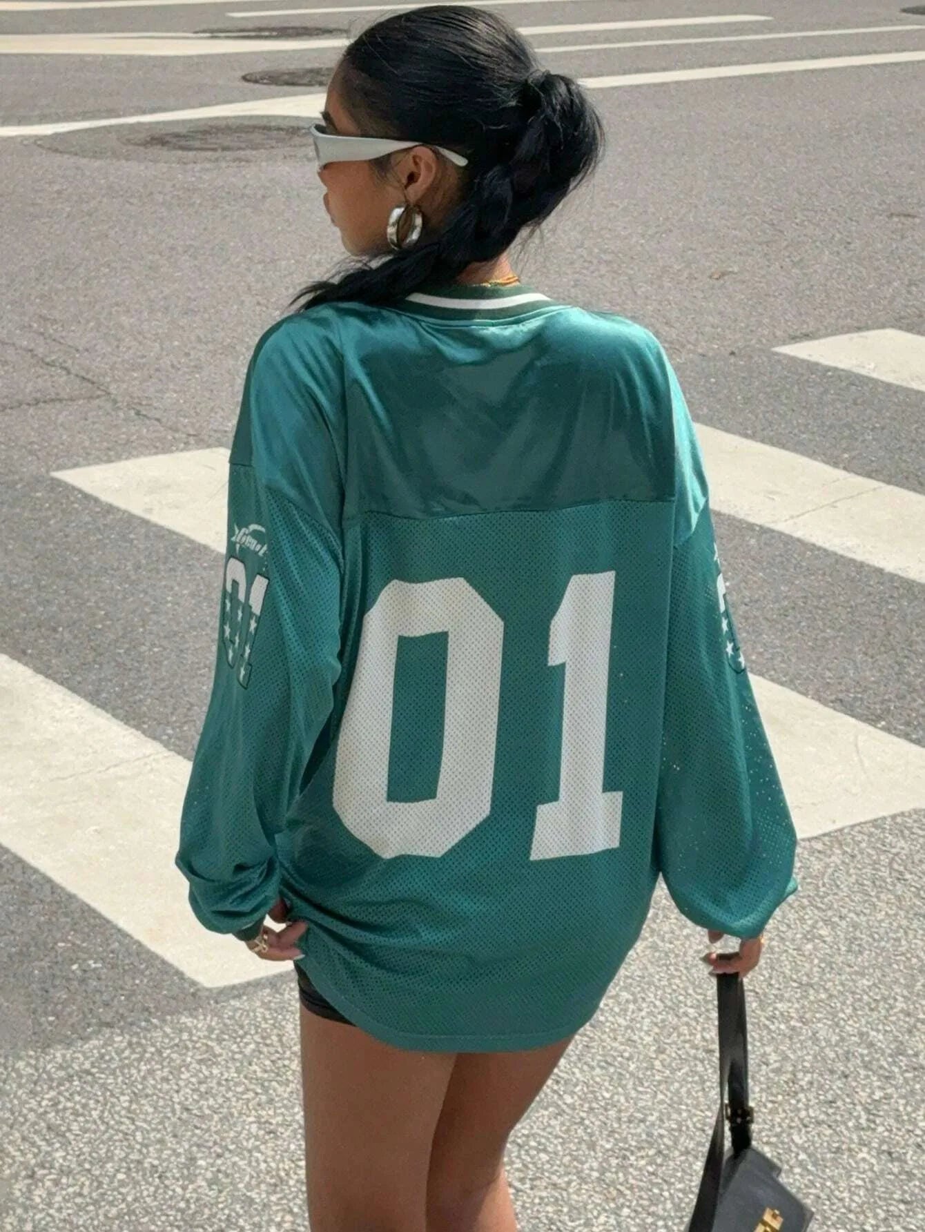 Sporty Activewear Number Printed T Shirt Casual Loose O-Neck Short Sleeve Tees Women 2025 Summer Fashion Streetwear Lady