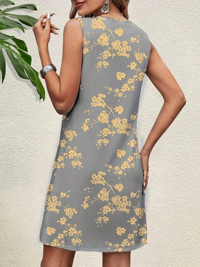Floral Print Elegant Midi Tank Dresses For Women