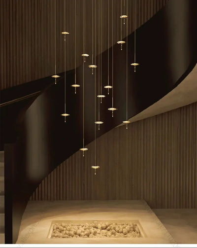 Led Chandelier Home Decoration Lighting Hanging Lamps Living Room Indoor Gloss Island Kitchen Lamps Chrome Staircase Chandelier