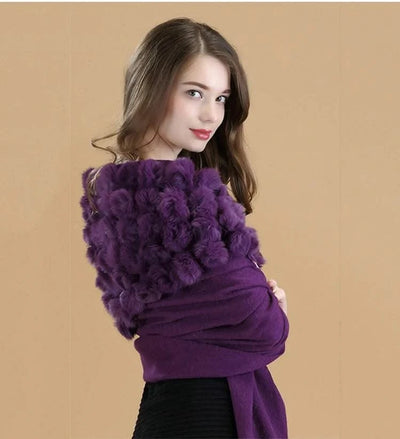 Winter Thick  Genuine Rabbit Fur Scarf for Women