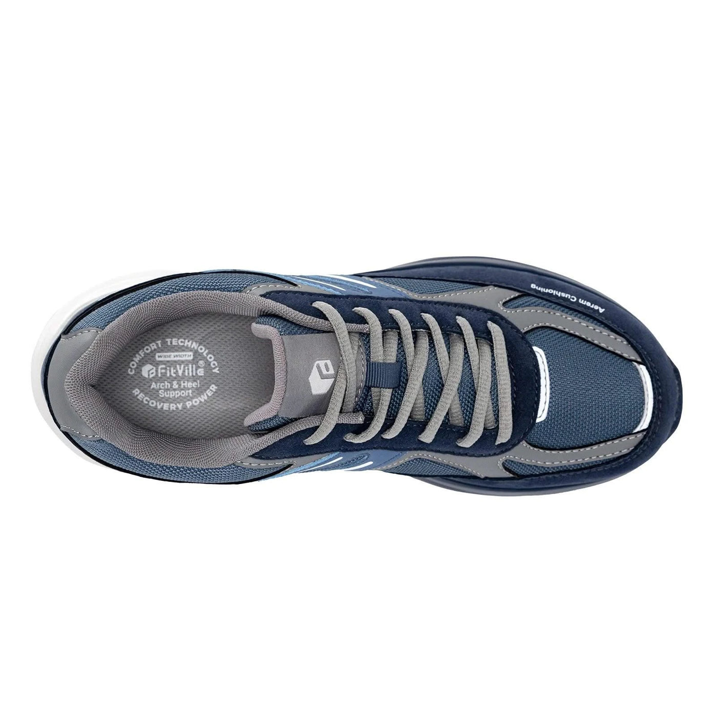 Fitville Extra Wide Walking Shoes for Men Wide Cushioned Sports Shoes For Swollen Feet Flat Feet Arch Fit Relieve Heel Pain