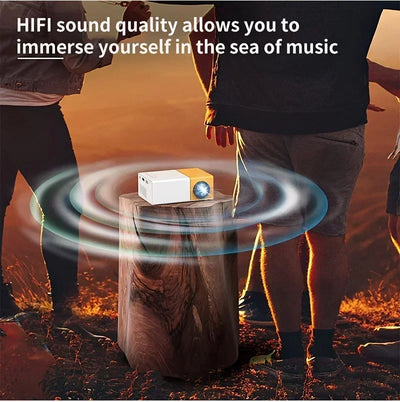 Mini portable YG300 projector, suitable for home theater, phone, compatible with USB and HDMI connections