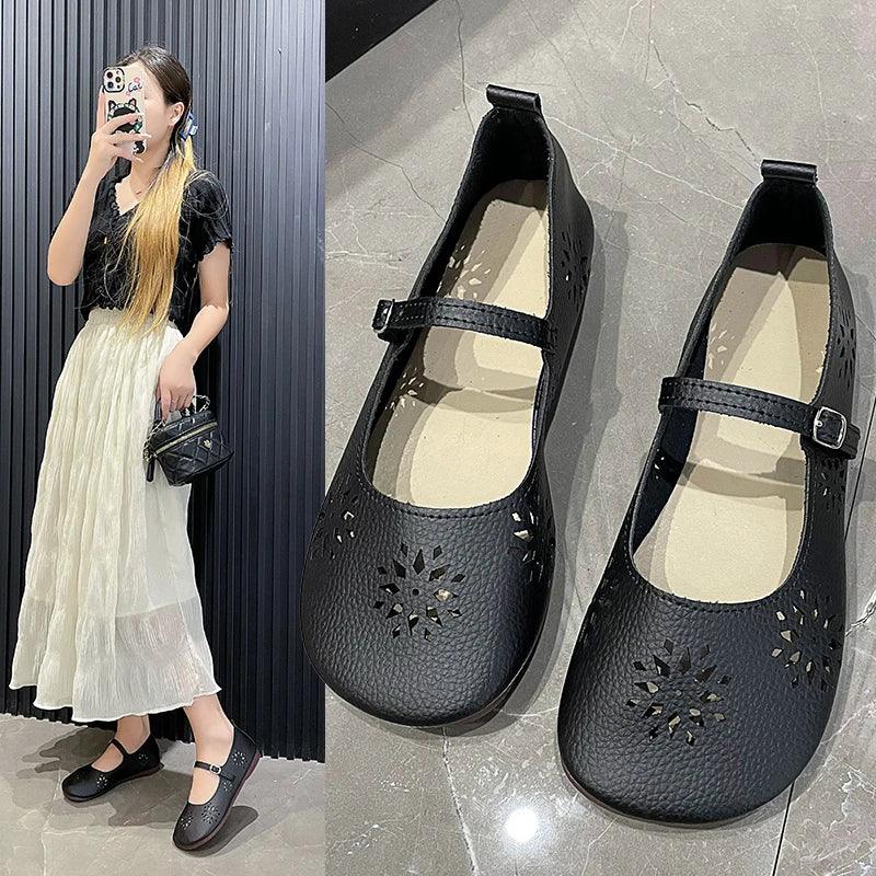 Women's Flat Shoes   Spring New Fashion Slip on Ladies Leather Shoes Soft Comfor Walking Shoes Lightweight Non-slip Loafers