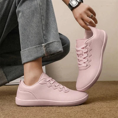 Women Shoes Wide Barefoot Shoes for Women Minimalist Split Leather Casual Shoes Comfortable Pink White Shoes Walking Sneakers