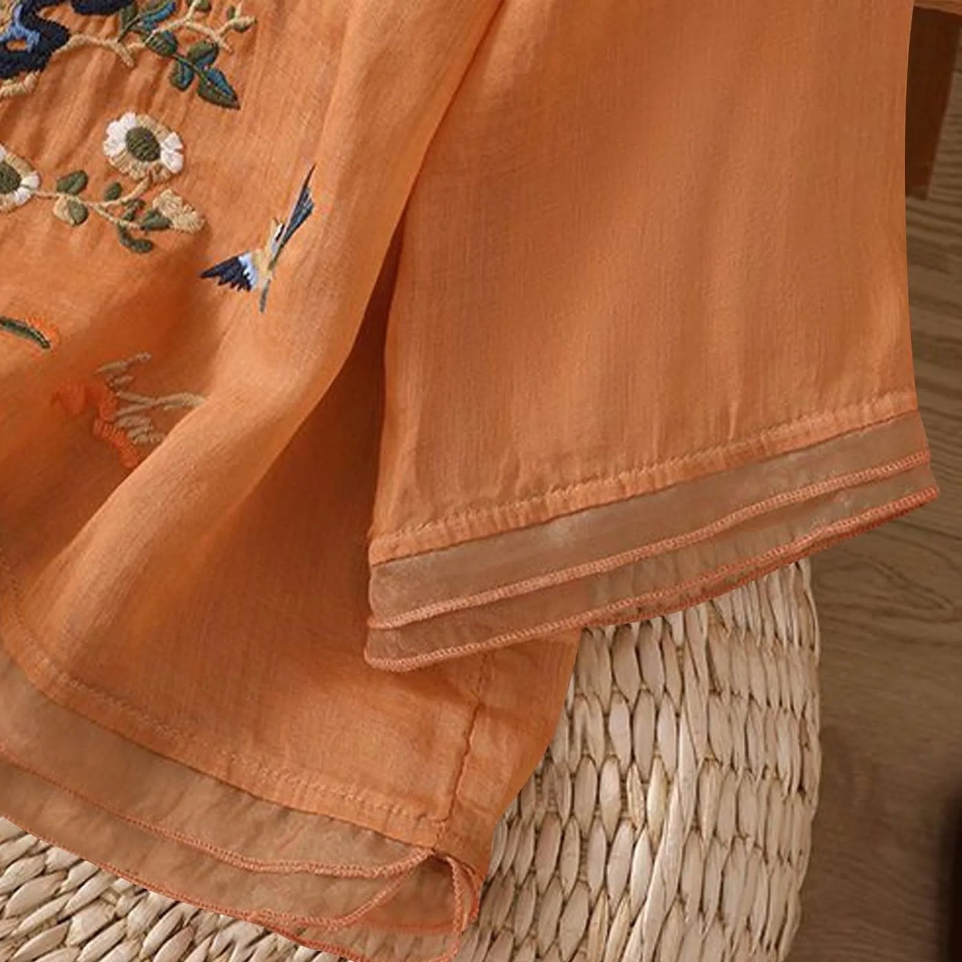 3/4 Sleeve Cotton Linen Shirts For Women 2025 Summer Boho Retro Embroidered Tops Dressy Casual Trendy Vacation Blouse Y2K Tops