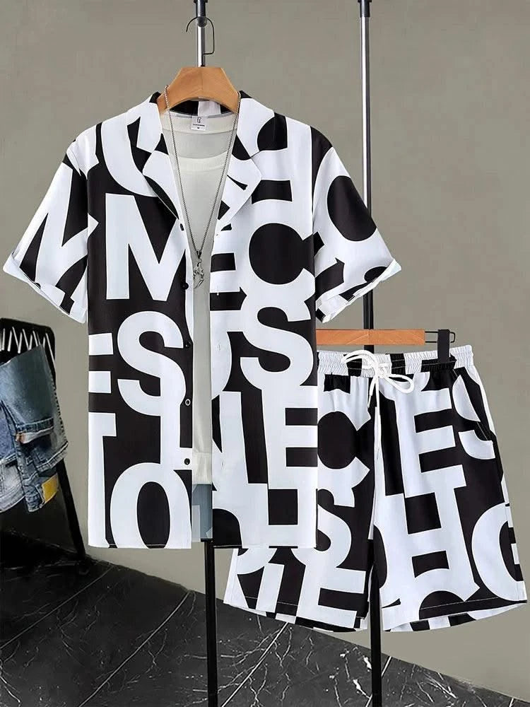 Beach Shorts Two Piece Set Men