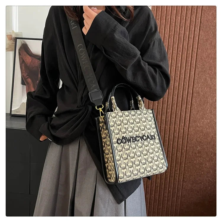 2025 Designer Sheet Music Bag for Women - Colorblock Crossbody Purse, Chic Shoulder & Handheld Tote with Adjustable Strap