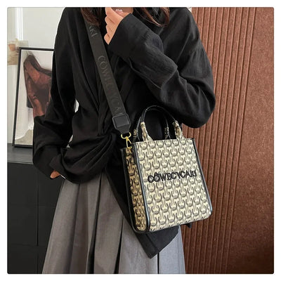 2025 Designer Sheet Music Bag for Women - Colorblock Crossbody Purse, Chic Shoulder & Handheld Tote with Adjustable Strap