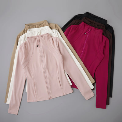 Running Wear Athletic Sports T-Shirts Tops Women Long Sleeve Shirt Sports Jacket Women Seamless Yoga Wear  Jacket