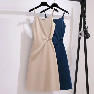 Slip Sundress Midi Green Dresses for Women 2024 Woman Dress Black Clothes Trendy Aesthetic Sensual Sexy One-piece X Retro Cotton