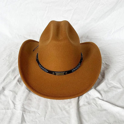 Men's Western Women's Cowboy Hat Army Green Men's Women's Cowboy Jazz Hat Wide Brim Felt Fedora Sombrero Hombre