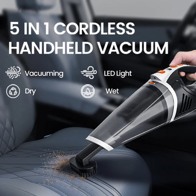 Portable Car Vacuum Cleaner 120w Wireless Lightweight Strong Suction With Lights Small Handheld Vacuum For Car Home Office Pet