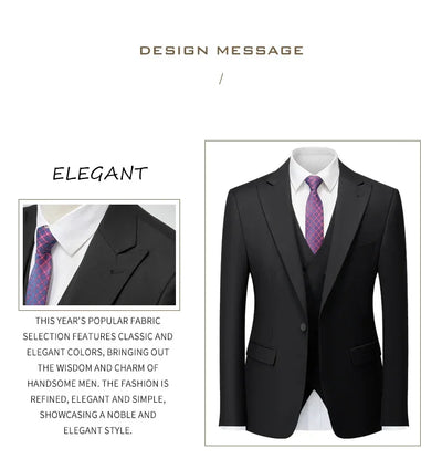 Italian Business Gentleman Slim Suit, Groom Wedding Blazers, Men's Blazers, Italian Costume, Sizes M to 5XL