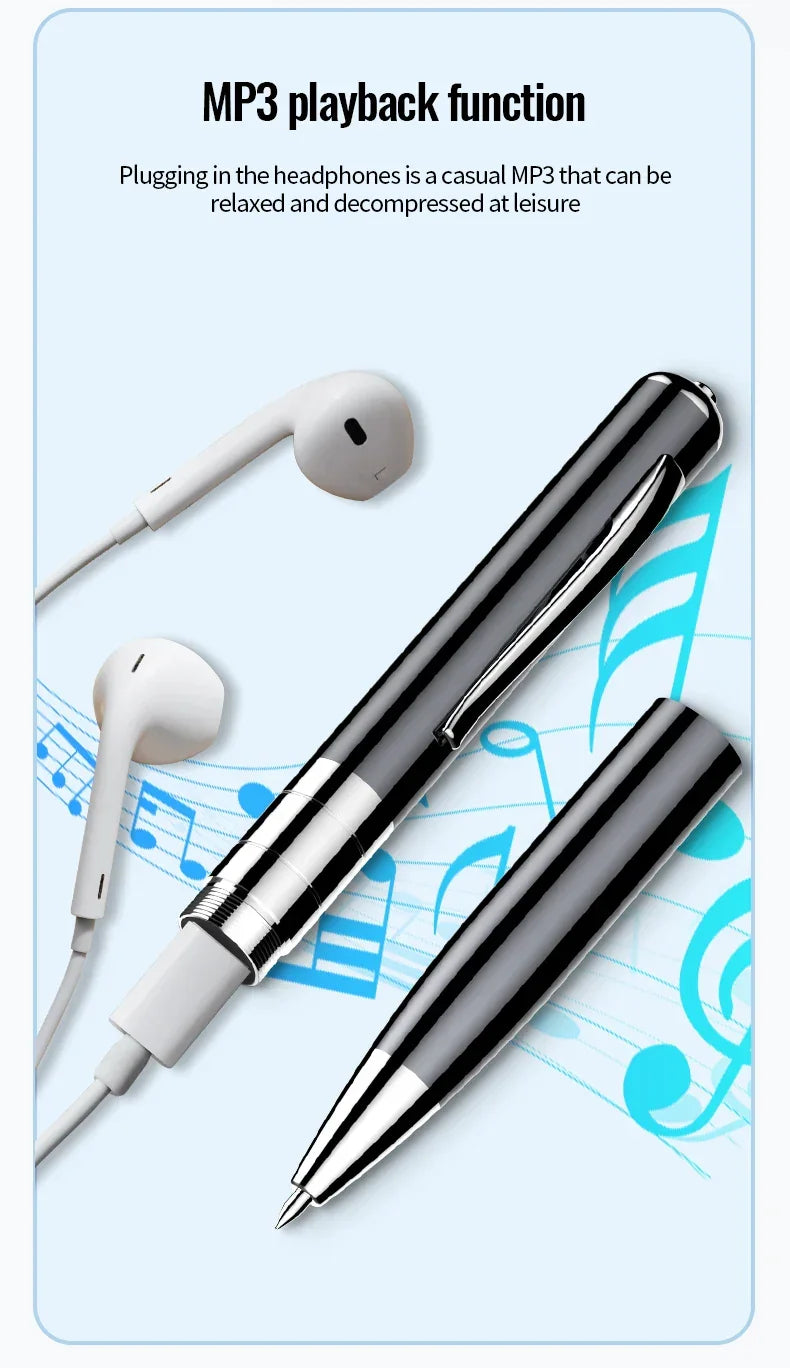 Portable Mini Digital Voice Recorder Sound Dictaphone Voice Activated Noise Reduction Recording Pen Long Time Audio Recorder