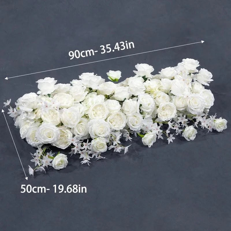 90CM White Rose Flower RowDecor Wedding Party Dress
