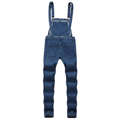 Men's Spring and Autumn Jeans, New Style Retro Casual All-match Ripped Dungarees, Fashionable High Street Trendy Brand Dungarees