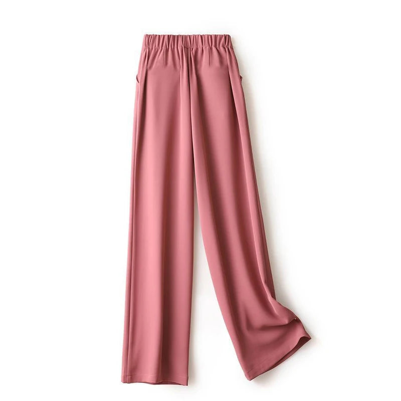 Suit Wide Leg Pants for Women in Summer with A High Waistline  2023 New Loose and Slim Straight Tube Casual Chiffon Pants