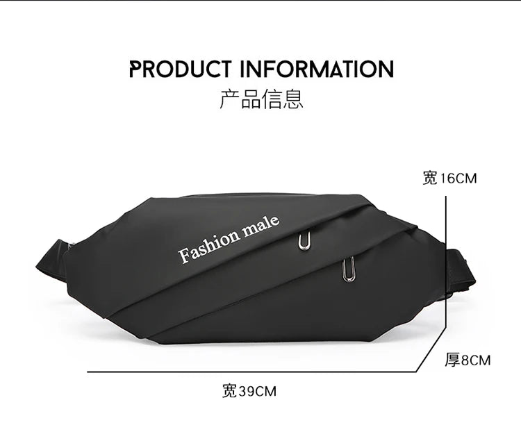 Men’s Fashion Crossbody Casual Bags Unisex Fashion Shoulder Bag Adjustable Strap Durable Daily Use Sling Bag