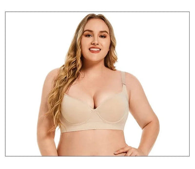 Women Full Coverage Push Up Bra Underwire Sculpting Uplift Shapewear Deep Cup T Shirt Bra Hide Back Fat Smoothing Brassiere