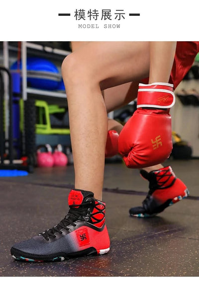 2025 New Wrestling Shoes for Men Non Slip Breathable Boxing Sneakers Wrestling Training Shoes Wear-Resisting Combat Sneakers