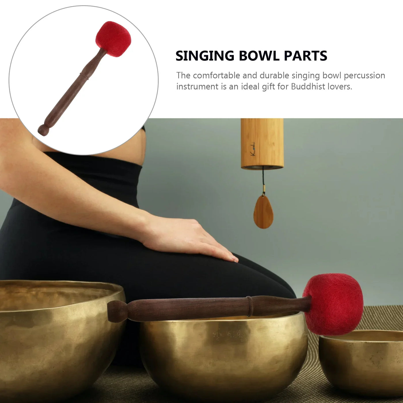 Ornaments Bowl Stick Bowling Accessories Buddhism Sound Wood Chanting Accessory