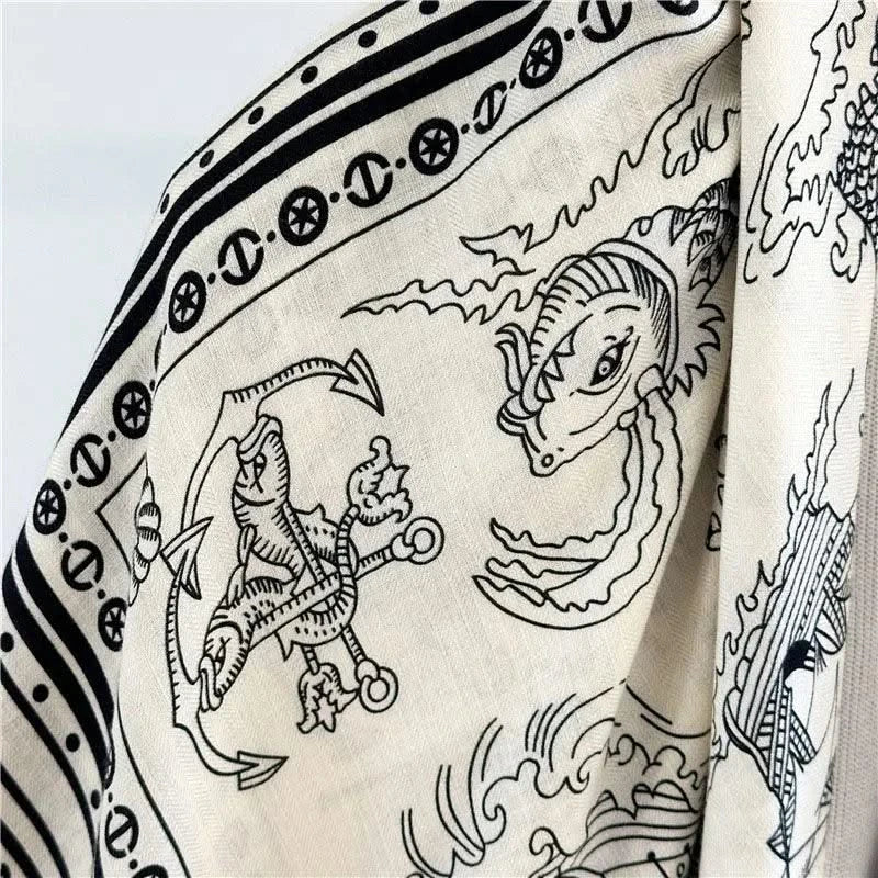 Large Square Wool Blanket Scarf Wraps Women Shawl 132x132CM