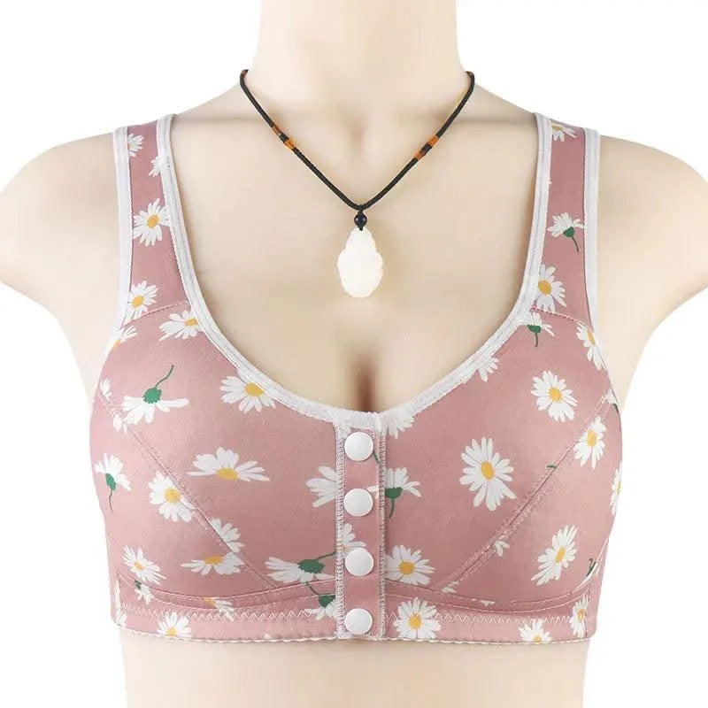 Bra For Women Wire Free Bra Cotton Underwear Front Closure Brassiere Women's Lingerie Large Bust 50 52 BCD Cup