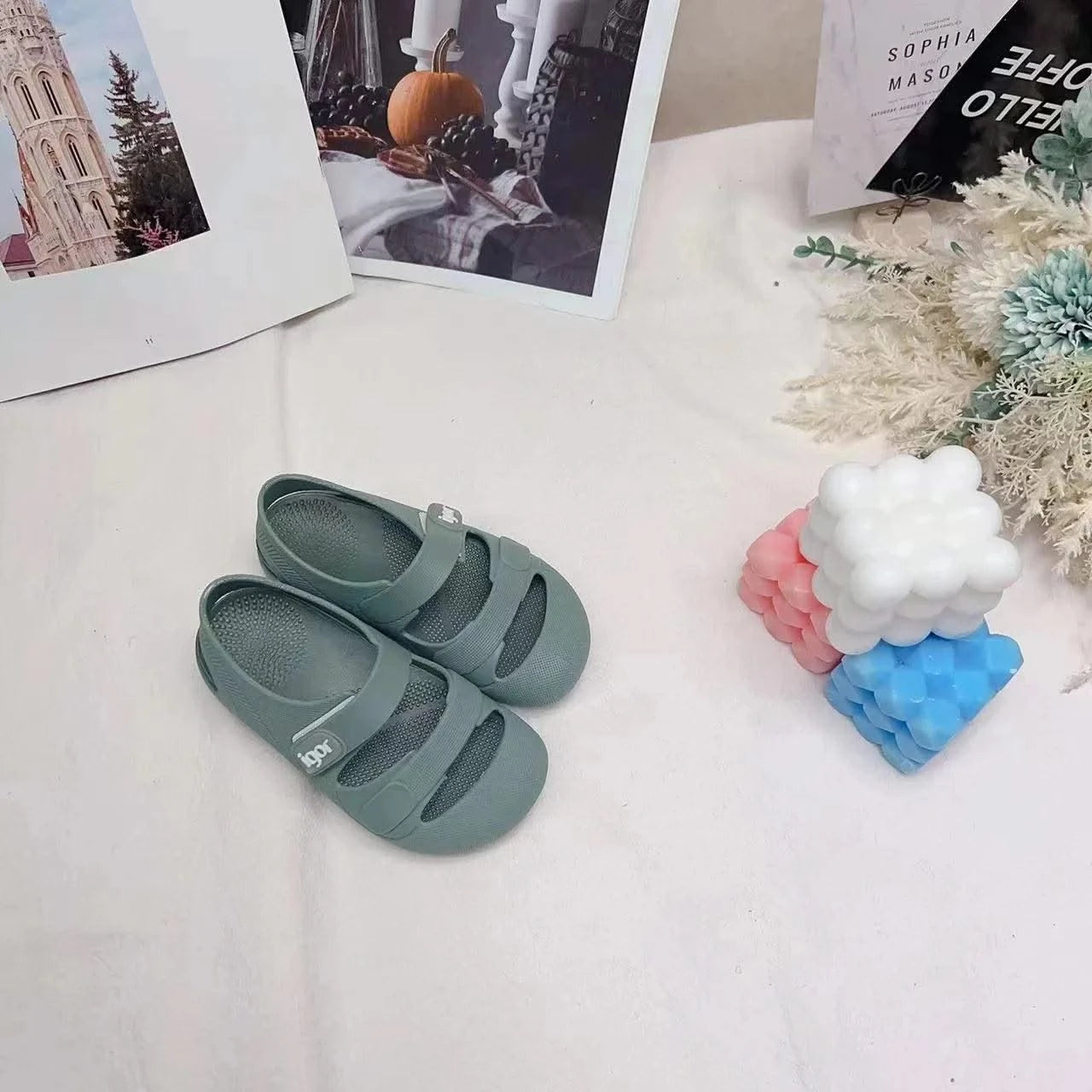 Kid Toddler Flat Breathable Fishermen Roman Shoes Children's Colorful Beach Comfortable Jelly Sandals Boy Girls Sandals SO098