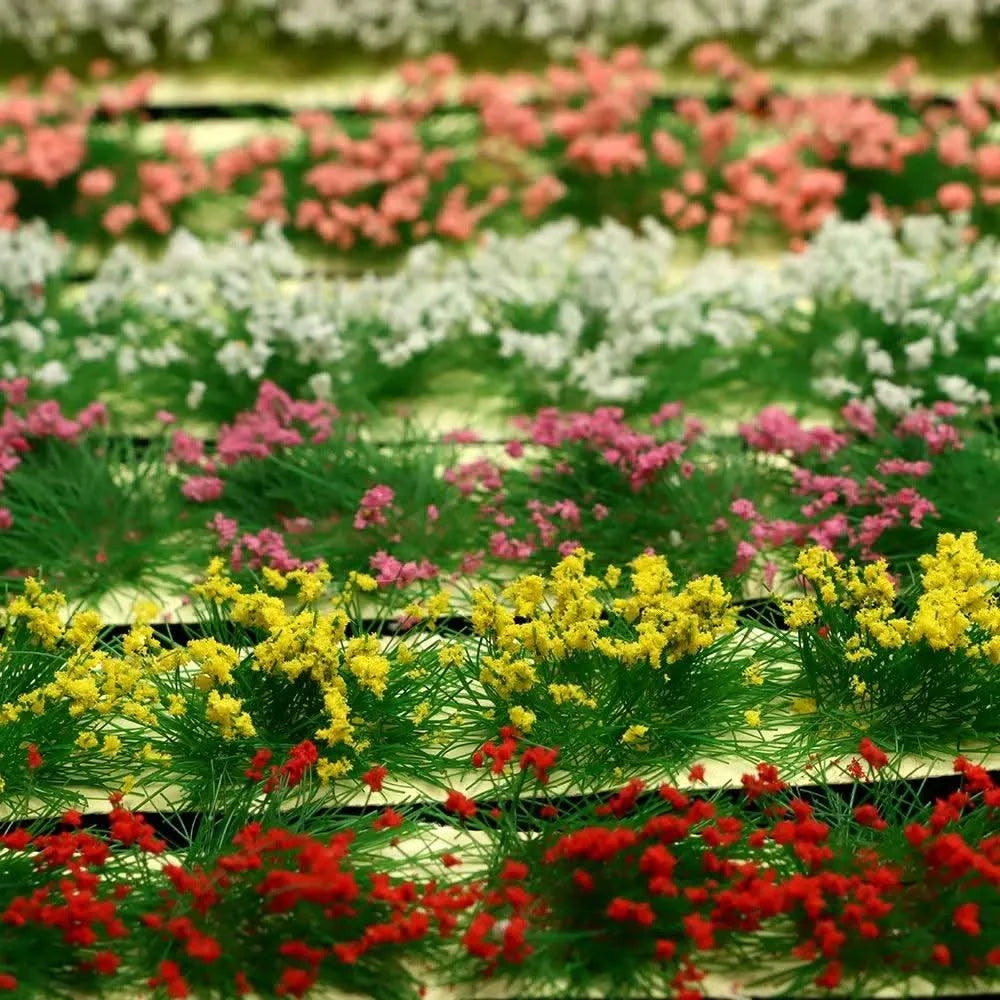 DIY Miniature Garden Decor Durable Static Scenery Model Layout Sand Table Flower Cluster Landscape Wargame Grass Tufts Building