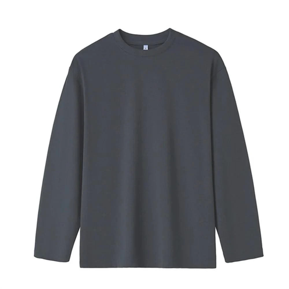 New Long Sleeve t shirt for Men Autumn Fashion Cotton Solid Color t-shirts Cozy Streetwear Men's t-shirt 5XL Baggy Korean Trendy