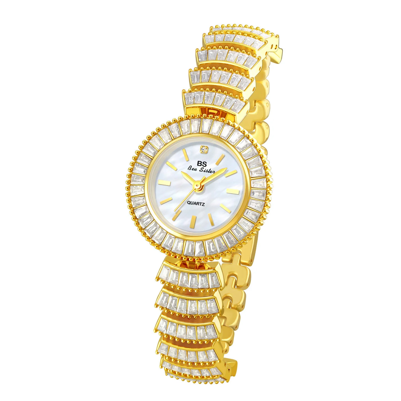 High-end Luxury Woman Watch Full Diamond Gold Silver Bracelet Women Fashion Quartz Wristwatches Ladies Rhinestone Clock