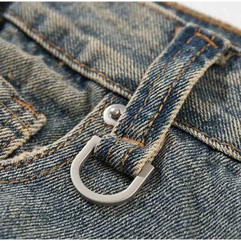 Holes Ripped Jeans Pants for Man Breathable High Street Men's Denim Pants New Trendy Hole Male Summer Brand Designer Pant 2025
