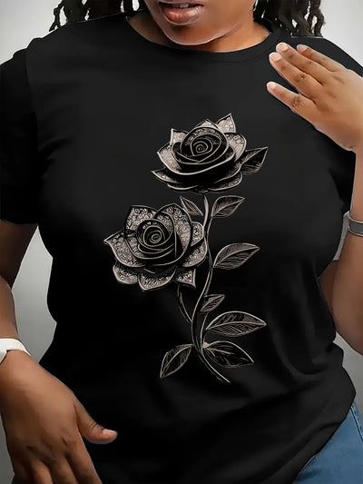 Women's Casual Crew Neck T-Shirt  All Season Essentials Simple Design Showing Elegant Style Inspirational Quote Print T-Shirt