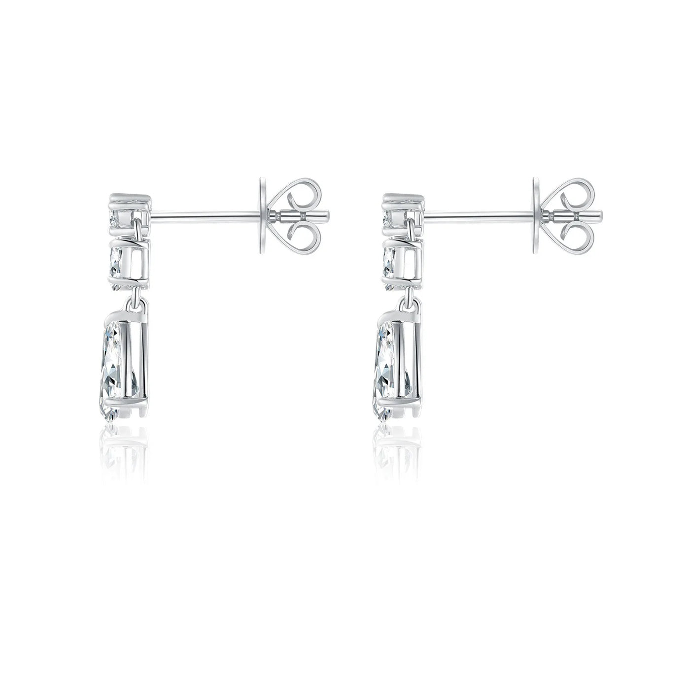 18k Gold Cultivated Diamond Stud Earrings Women's Personality Pear-Shaped Droplet Earrings