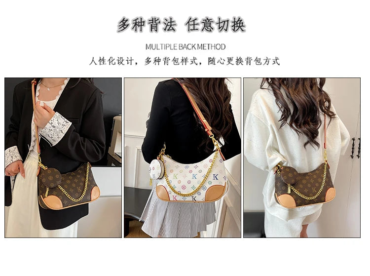 Famous Designer Elegant Handbags Leather For Women, Ladies Crossbody Shoulder Bag Classic Popular And Lightweight For Shopping