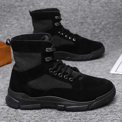 Outdoor Training Men's Tactical Boots High-Top Desert Shoes Camouflage Climbing Hiking Shoes for Men Canvas Platform Ankle Boots