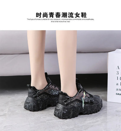 Woman’s Casual Sneakers Reflective Designer Tenis Shoes for Women Brand Fashin Platform Shoes Basket Sports Femme Walking Shoes