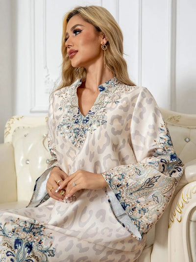 Summer Party Dress for Women Abaya Leopard Print Vestidos Largos 2025 Eid Muslim Caftan Robe Jalabiya Ramadan Morocco Kaftan