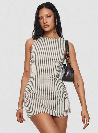 Summer New Dresses For Women Casual Fashion Striped Print Dress Crew Neck Sleeveless Vestido Mujer Dress Elegante Women Clothing