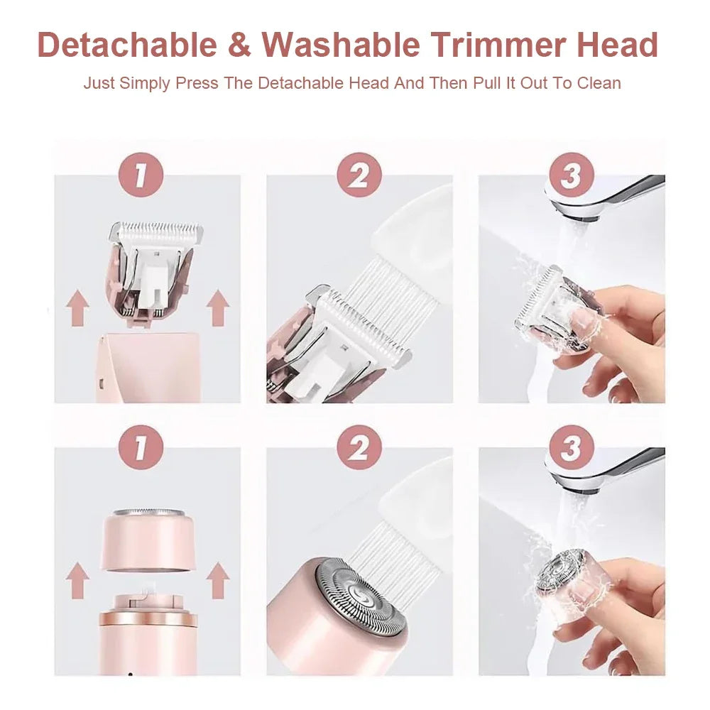 Electric Razor Woman Shaver Painless Women Mustache Epilator Leg Bikini Body Hair Trimmer for Women Facial Epilator Hair Remover